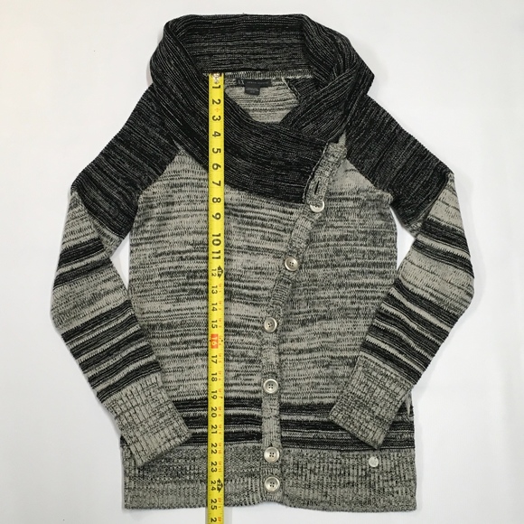 A/X Armani Exchange Black Gray Button Sweater - Picture 5 of 7